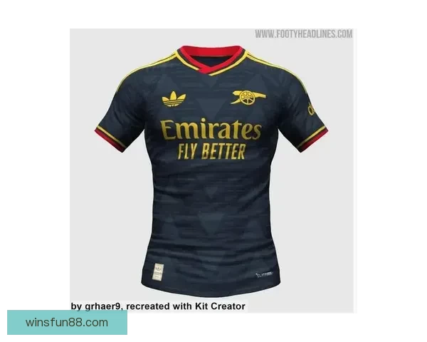 阿森纳二六二七赛季客场球衣亮相学院海军蓝红黄点缀风格